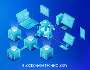 Fototapeta na wymiar Blockchain technology vector illustration