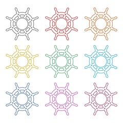 Steering wheel of the ship, Ship wheel line icon, simple vector icon