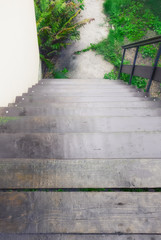 Outdoor Wooden Staircase Downstairs