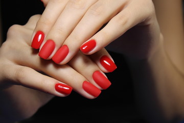 stylish red manicure