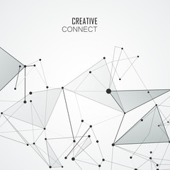 Connection science polygonal vector background