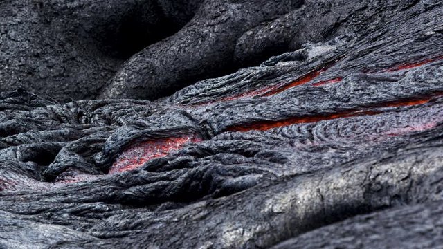 Epic Close Up Shot of Hot Lava Flowing From Volcano Hawaii