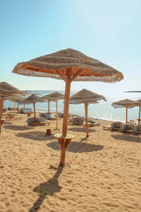 Beautiful seashore vacation on nature landscape background