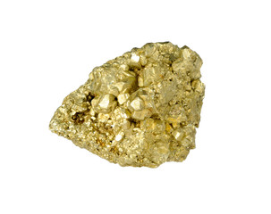 Pyrite mineral on white background