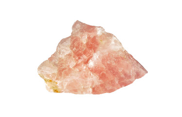 Pink quartz on white background