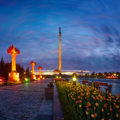 Spring evening on Poklonnaya hill