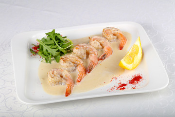 Prawn in cream sauce