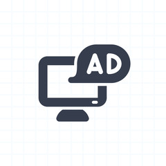 Ad On Computer - Segment Icons. A professional, pixel-perfect icon.