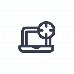 Target On Laptop - Contour Icons. A professional, pixel-perfect icon.