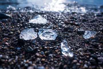  landscape ice nature of the glacier mountains of Spitsbergen Longyearbyen  Svalbard   arctic ocean winter  polar day sunset sky