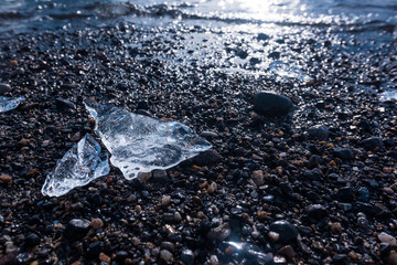  landscape ice nature of the glacier mountains of Spitsbergen Longyearbyen  Svalbard   arctic ocean winter  polar day sunset sky