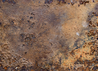Surface of rusty metal with traces of corrosion and dirt