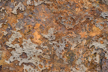 Surface of rusty metal with traces of corrosion and dirt