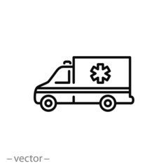 ambulance icon - line sign, vector illustration eps10 © Yurii