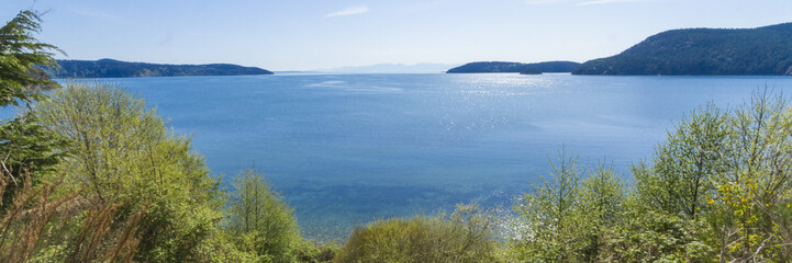 Panorama Photo of Puget Sound and the San Juan Islands from Anacortes