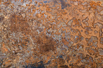 Surface of rusty metal with traces of corrosion and dirt