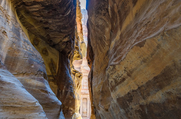 HDR Shot of the Siq and the Treasury in Petra, Jordan