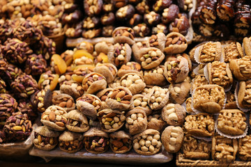 Turkish Sweets in Spice Bazaar, Istanbul, Turkey