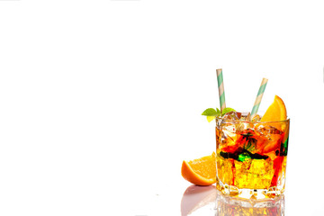 Cocktail sex on the beach, Isolated on white background