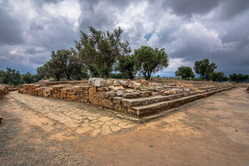 Fototapeta na wymiar Amphitheater at the ancient city of Aptera, Chania, Crete, Greece