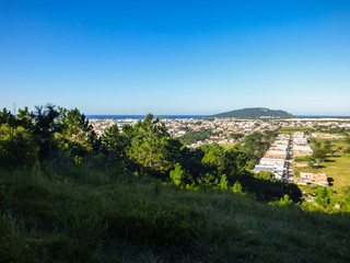 A view of Ingleses do Rio Vermelho district from above - Atlantic ocean in the background (Florianopolis, Brazil)