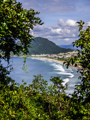 Fototapeta na wymiar A view of Santinho beach from Morro dos Ingleses (Ingleses Hill) - Florianopolis, Brazil