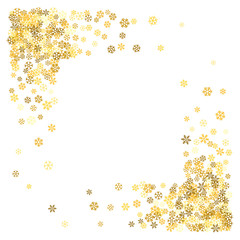 Frame or border of random scatter snowflakes