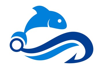 fishing abstract logo icon vector