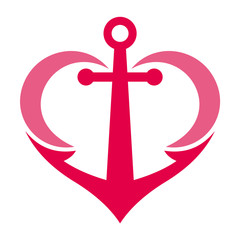 Anchor Heart, Logo Template ready For Use © cahyo