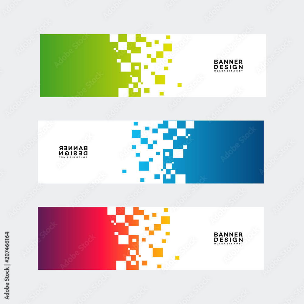 Wall mural vector abstract design web banner template. abstract geometric web banner template on grey backgroun