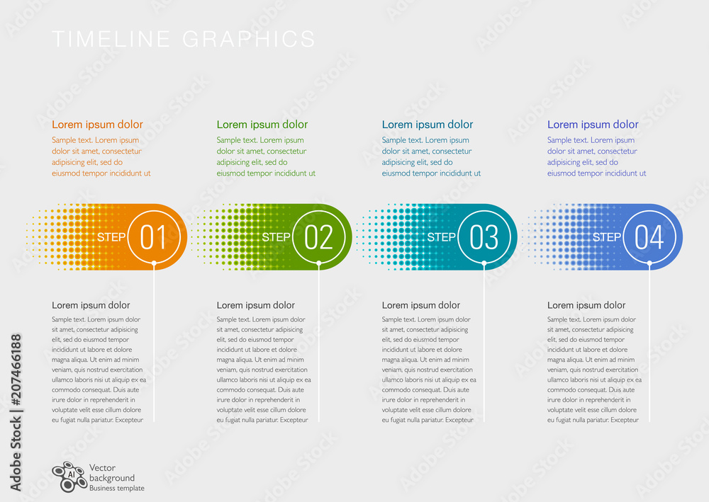 Wall mural timeline, flowchart design #vector graphics