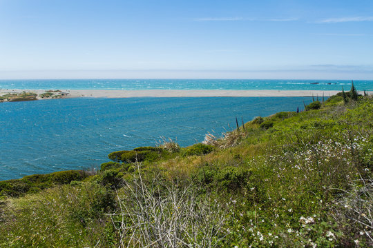 River and beach in Gualala, California