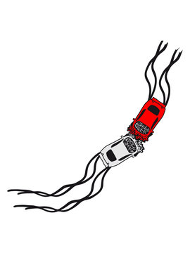 zusammensto&szlig; 2 autos unfall crash totalschaden zerquetscht dellen kaputt sportauto auto raser schnell fahren rennauto flitzer gas geben fahrer tuning design cool clipart