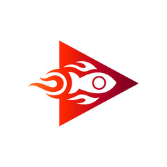 Fototapeta premium Rocket Play Logo, Fast Rocket Logo