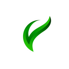 Leaf Letter V Logo