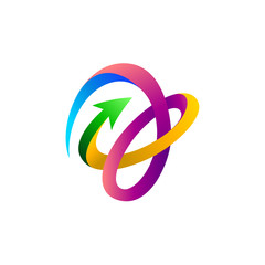 Abstract Colorful Arrow Logo