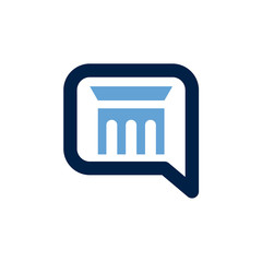 Justice Talk Logo, Bubble Chat With Pillar