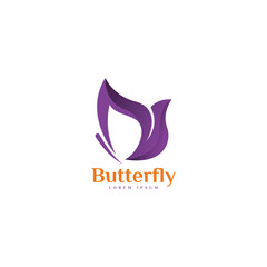 Butterfly logo template. Animal logo template