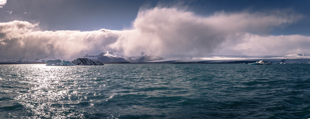 Jokulsarlon - May 05, 2018: Iceberg lagoon of Jokulsarlon, Iceland