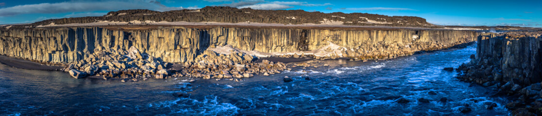 Selfoss waterfall- May 06, 2018: Landscape of Selfoss waterfall, Iceland