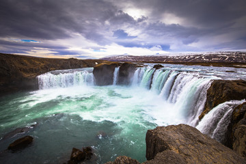 Obraz premium Godafoss - May 07, 2018: Godafoss waterfall, Iceland