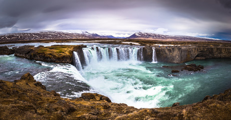 Godafoss - May 07, 2018: Godafoss waterfall, Iceland