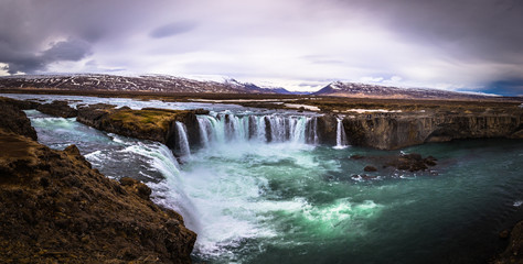 Godafoss - May 07, 2018: Godafoss waterfall, Iceland