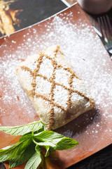Chicken and cinnamon Moroccan savoury sweet fillo pastry 