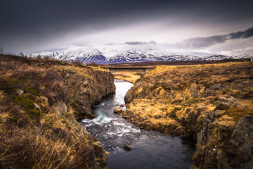 Icelandic wilderness - May 07, 2018: Landscape in the eastern fjords of Iceland