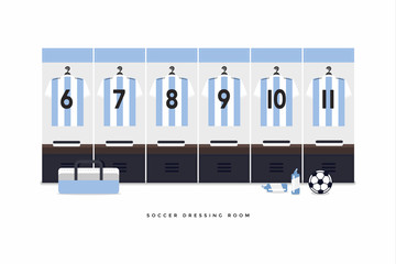 Obraz premium Argentina Football or soccer team dressing room.