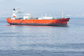 LPG tanker at anchor.