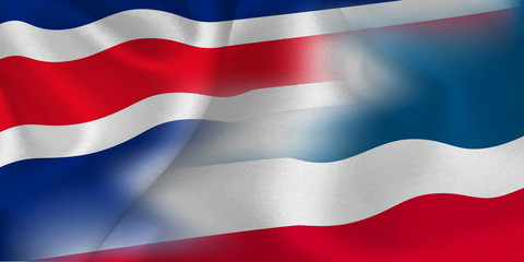 コスタリカ　セルビア　 国旗　サッカー 