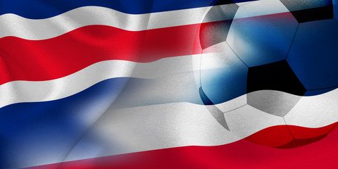 コスタリカ　セルビア　 国旗　サッカー 