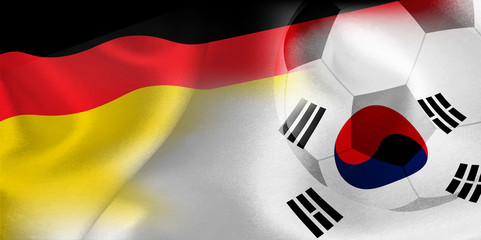 ドイツ　韓国　 国旗　サッカー  © J BOY